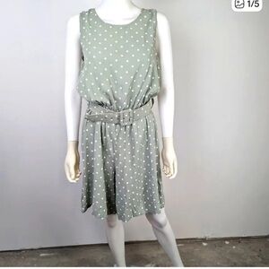 Vintage 80’s Fritzi Polka Dot Sleeveless Romper  - Green